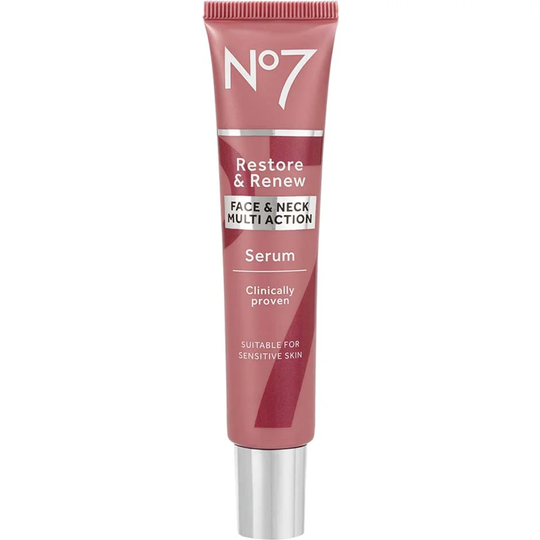 Restore & Renew Multi Action Face & Neck Serum, 30 ml No7 Seerumi