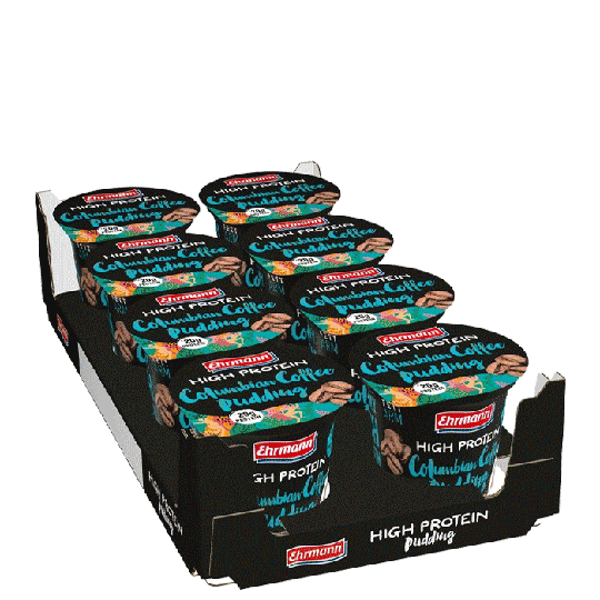 8 x Ehrmann Protein Pudding, 200 g, Colombian Coffee, Kort datum