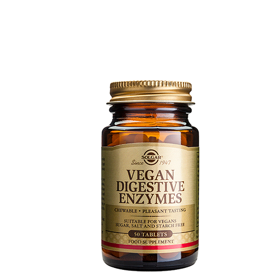 Ruoansulatusentsyymi Vegan , Pureskelutabletti, 50 tablettia