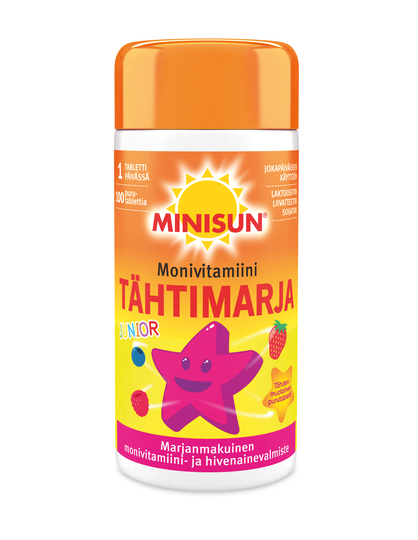 Minisun Multivitamin Junior Tähtimarja 100 purutabl