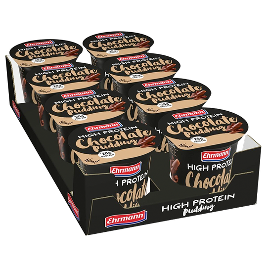 8 x Ehrmann Protein Pudding, 200 g, Chocolate, Kort datum