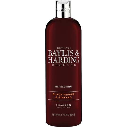 Men's Black Pepper & Ginseng Shower Gel, 500 ml Baylis & Harding Suihkugeelit