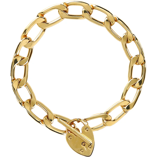 Chunky Heart Padlock T-Bar Bracelet, Orelia Rannekorut