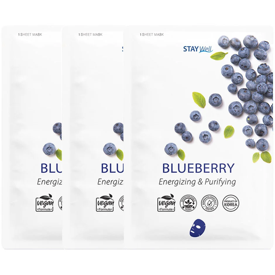Vegan Sheet Mask Blueberry, Stay Well Kangasnaamiot