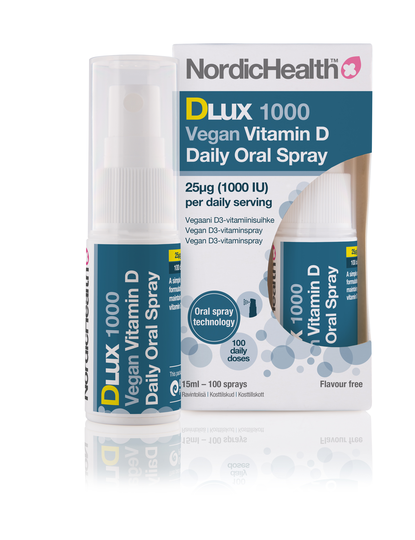 Nordic Health DLux Vegan D3 25 mikrog 15 ml -suusuihke